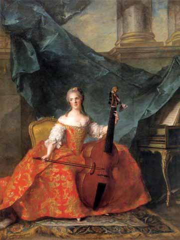 Madame Henriette playing the Gamba